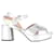 Sandali Prada con plateau e cinturino alla caviglia in pelle color argento Metallico  ref.1293845
