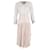 Sandro Olive Asymmetric Gathered Maxi Dress in Pink and White Silk  ref.1293860