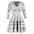 Alexander McQueen Floral Fit-and-Flare-Kleid aus weißer Wollmischung Wolle  ref.1293865