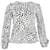 Autre Marque Rixo Animal-Print Long-Sleeve Top in White and Black Polyester  ref.1293871