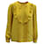 Blusa Miu Miu com babados em seda amarela Amarelo  ref.1293891