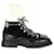 Timeless Stivali da combattimento in pelle scamosciata con logo CC intrecciati Chanel in pelle nera Nero  ref.1293894