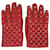 Guantes acolchados con adornos Rockstud de cuero color burdeos Valentino Garavani Roja  ref.1293932