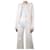 Balmain Weiße Tweedjacke mit gepolsterten Schultern - Größe UK 8 Polyamid  ref.1293986
