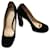 Prada Zapatos de tacón Negro Cueros exoticos Gamuza  ref.1294132