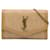 Portafoglio Uptown in rafia monogramma marrone Saint Laurent con catena Beige  ref.1294265