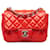 Chanel Red Mini Patent Classic Square Einzelklappe Rot Leder Lackleder  ref.1294266
