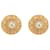 VINTAGE CHANEL LOGO CC & STRASS EARRINGS 1970 GOLD METAL EARRINGS GOLD Golden  ref.1294324