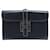 Hermès NEW VINTAGE HERMES JIGE ELAN HANDBAG 29 PM BOX CLUTCH LEATHER POUCH Navy blue  ref.1294331