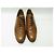 CHAUSSURES AUBERCY SNEAKER NOISETTE 9.5 43.5 BASKETS EN CUIR CAMEL LEATHER - vue 7