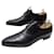 AUBERCY SHOES 3 carnations 9.5 43.5 BLACK LEATHER SHOES DERBY  ref.1294397