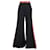 Pantalon évasé Staud Milo à bordure contrastée en viscose noire Fibre de cellulose  ref.1294420