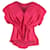 Nina Ricci Top plissado com decote em V em seda rosa  ref.1294513