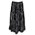 Isabel Marant Etoile Falda midi con cordón y rayas metalizadas en algodón negro  ref.1294544