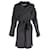 Alexander Mcqueen McQ Faux Fur Collar Check Kimono Wrapped Coat in Grey Wool  ref.1294570