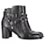 Valentino Garavani Rockstud Stiefeletten mit Blockabsatz aus schwarzem Leder  ref.1294573