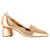 Nicholas Kirkwood Mid-Heel Pointed Toe Loafers in Gold Leather Golden  ref.1294689