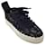 Autre Marque Chloe Black / White Leather Trimmed Lace Sneakers Cloth  ref.1296073