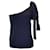 Autre Marque Haut en tricot de laine à une épaule bleu marine avec lien à nouer Chanel  ref.1296074
