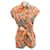 Autre Marque Chufy Orange Multi Romper with Tie Belt Cotton  ref.1296082