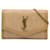 Tan Saint Laurent Monogram Raffia Uptown Wallet on Chain Crossbody Bag Camel Leather  ref.1296115