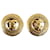 Clipe Chanel CC dourado em brincos Banhado a ouro  ref.1296172
