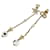 Dior Pendientes colgantes con perlas artificiales y estrellas de CD Metal  ref.1296383