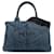Prada Blue Canapa Logo Denim Satchel Cloth  ref.1296419