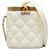 Petit sac Box Crown en cuir d'agneau matelassé blanc Chanel  ref.1296420