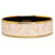 Hermès Brazalete ancho de esmalte blanco Hermes Dorado Metal Chapado en oro  ref.1296438