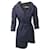 Jacquemus Mini-robe effet portefeuille à fines rayures en laine bleu marine  ref.1296515