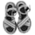 Chloé Chloè Meril Flat Platform Sandals in Monochrome Fabric  Black Cotton  ref.1296517