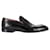 Gucci Web Penny Loafers aus schwarzem Leder  ref.1296520
