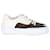 Fendi Tobacco Zucca Force Low Top Sneaker aus weißem Leder Roh  ref.1296546