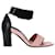 Chloé Sandálias Chloe com tira no tornozelo em dois tons em couro preto e rosa  ref.1296555