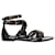 Sandalias planas con tiras y tachuelas de Saint Laurent en cuero negro  ref.1296558