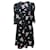 Autre Marque Batsheva Puff Sleeve Midi Dress in Black Floral Print Cotton  ref.1296564