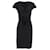 Armani-Kleid mit V-Ausschnitt und überkreuztem Gürtel aus schwarzer Viskose Zellulosefaser  ref.1296566
