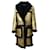 Manteau Prada avec bordure en peau de mouton en cuir doré métallisé  ref.1296581