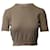Miu Miu Knit Short-Sleeve Crop Sweater in Brown Cashmere Wool  ref.1296606