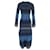 Robe longue en maille rayée Chloé en laine bleue  ref.1296619