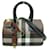 Burberry Check Canvas & Leather Mini Bowling Bag 8069663A9011 Cloth  ref.1296650
