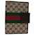 GUCCI GG Canvas Web Sherry Line Day Planner Cover Beige Red 115241 Auth yk11036 Cloth  ref.1296874