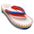 Autre Marque Chloe – Weiße Flip-Flop-Sandalen mit geflochtener Plateausohle und mehreren Farbkombinationen Mehrfarben Leinwand  ref.1297051