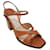 Autre Marque Jimmy Choo Tan Wooden Block Heel Leather Sandals Camel  ref.1297053