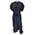Autre Marque Zimmermann Navy Blue Ruffled Belted Silk Midi Dress  ref.1297070