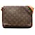 Bolso de hombro con correa corta Louis Vuitton Monogram Musette Tango marrón Castaño Cuero  ref.1297151