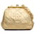 Bolsa Chanel CC em pele de cordeiro dourada com moldura Kiss Lock Dourado Couro  ref.1297193