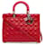 Bolso satchel Lady Dior grande de charol Dior rojo Cannage Roja Cuero  ref.1297196