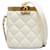 Bolso tipo caja con corona de piel de cordero acolchado pequeño Chanel blanco Cuero  ref.1297223